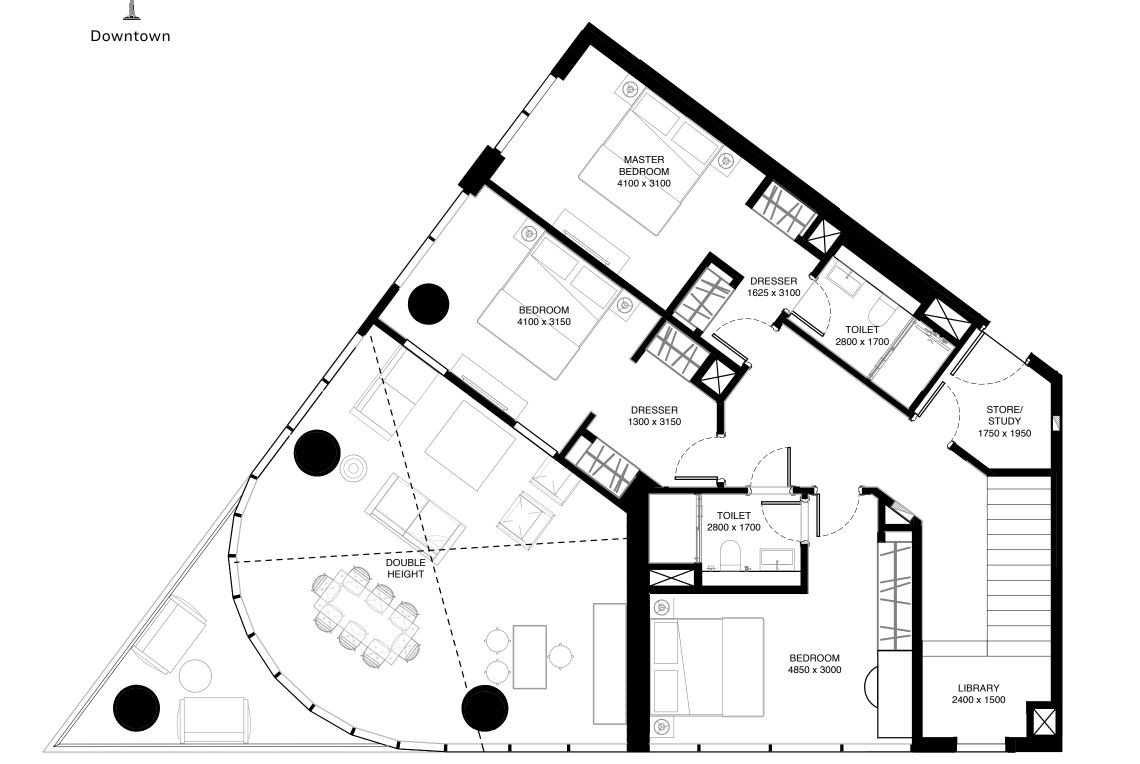 4 Bedroom Dupex Upper Floor Waves Grande Floor Plan